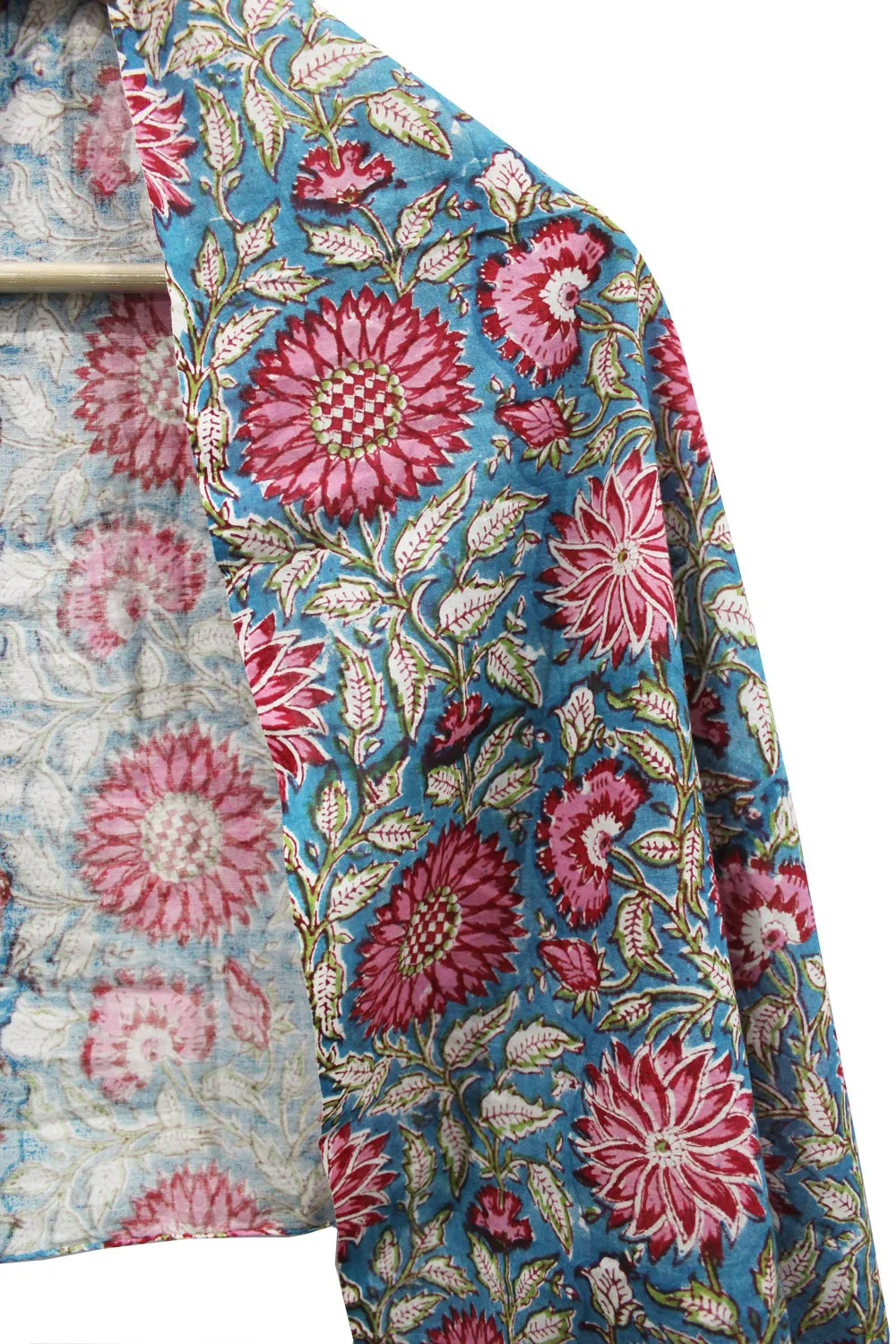 100% Cotton Hand Block Printed Scarfs Floral Hippy Wraps Stall Beach Dress ,Bikini Cover-up