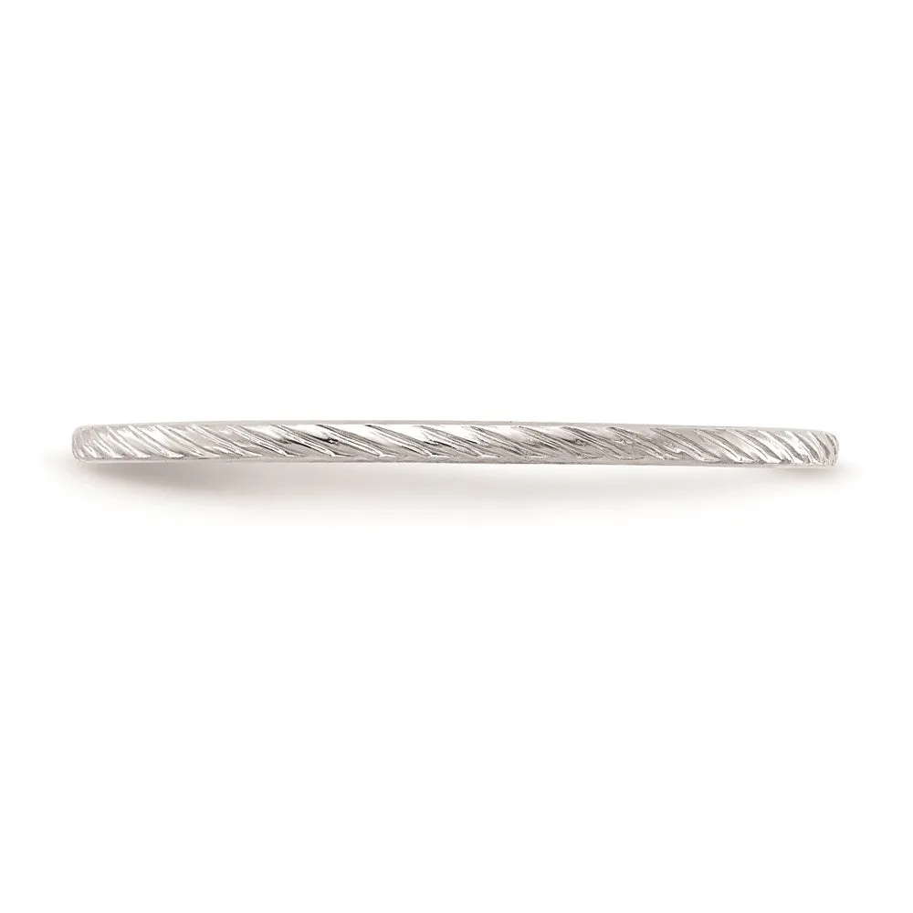 10K White Gold 1.2mm Twisted Wire Pattern Stackable Band  | 1STK22-120W