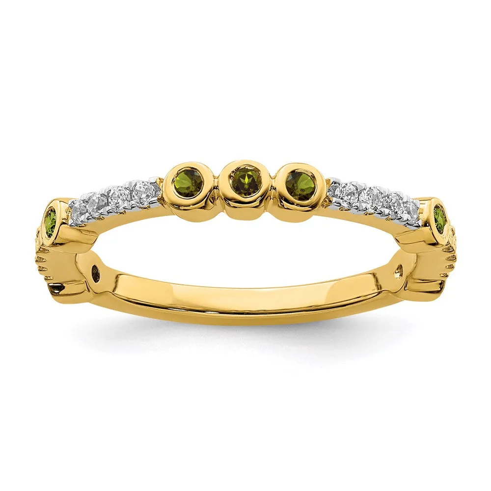 14k Stackable Expressions Peridot and Diamond Ring | SK2071