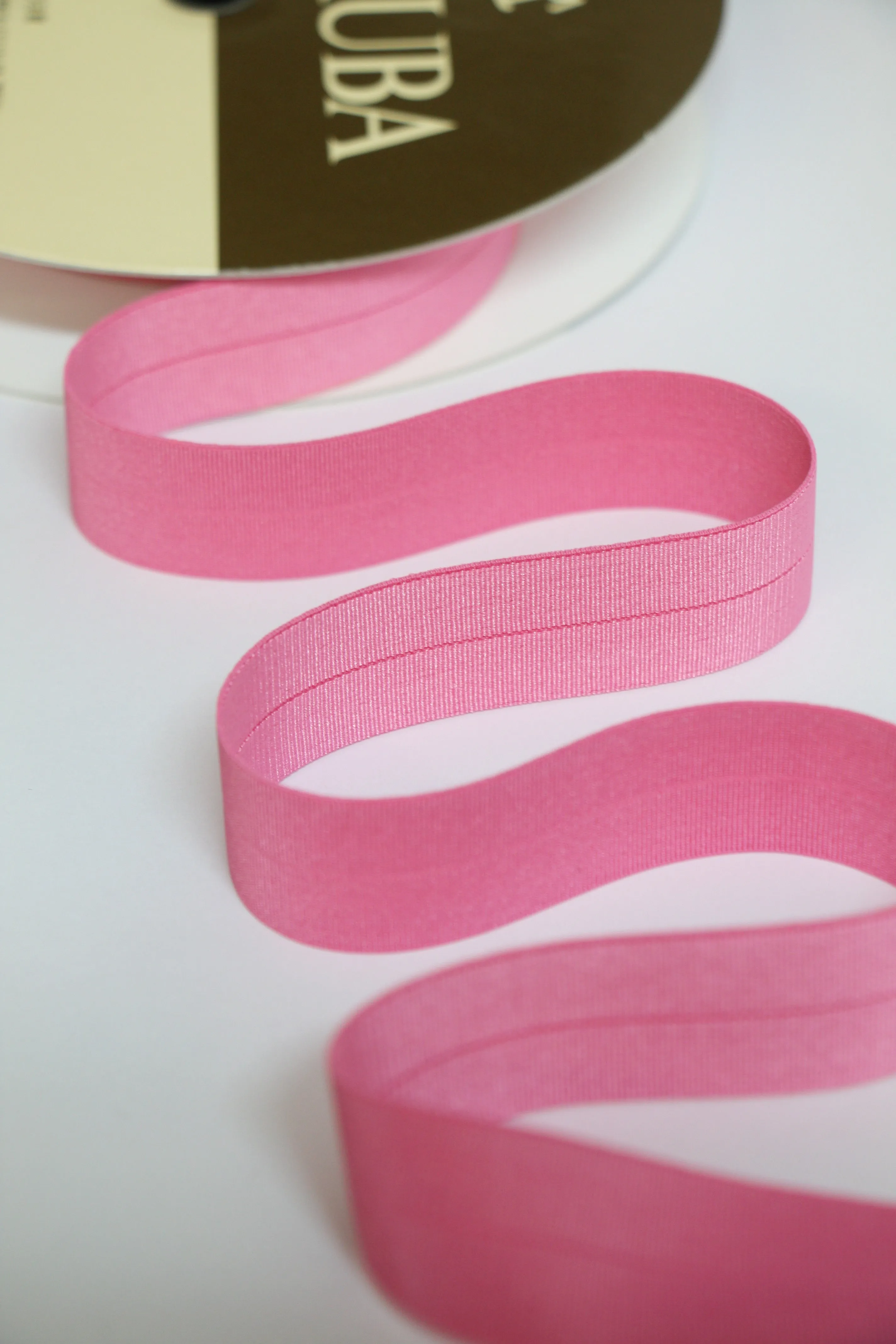 24mm Stretch Fold-Over Binding - Candy Pink