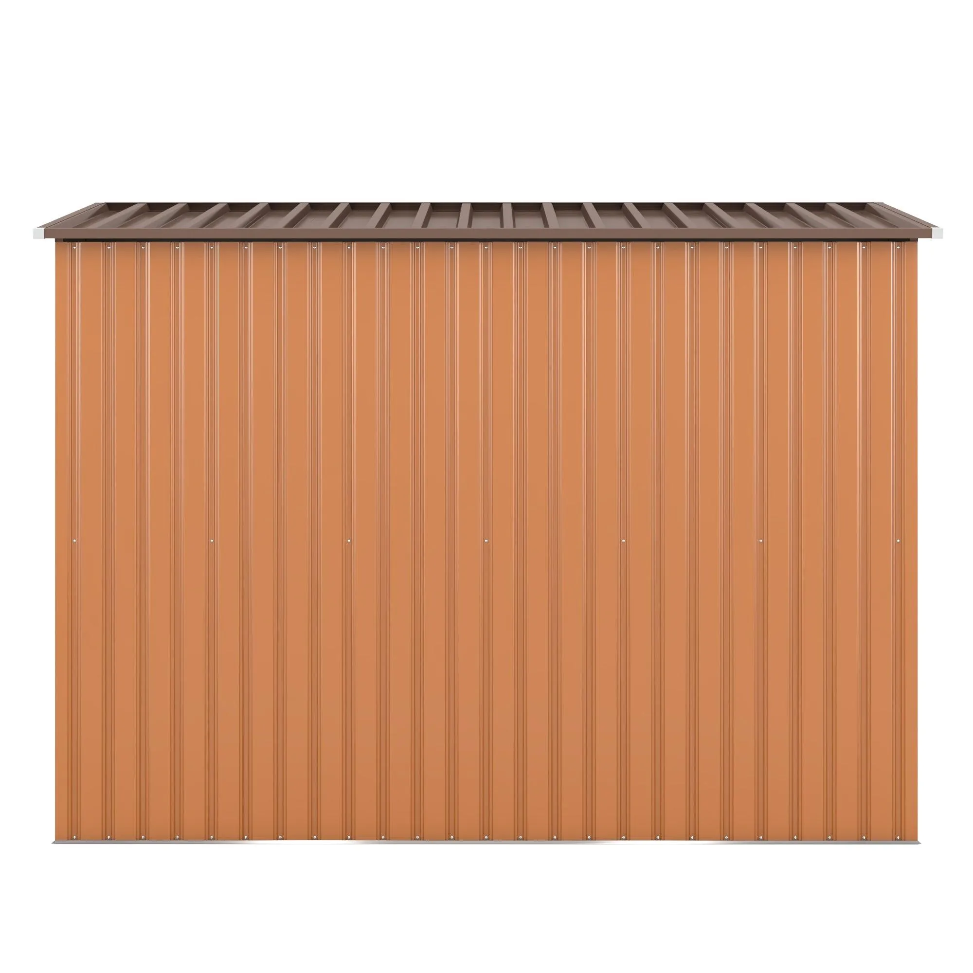 4.2 x 9.1 Ft Outdoor Storage Shed, Metal Tool Shed with Lockable Doors Vents, Utility Garden Shed for Patio Lawn Backyard,Brown