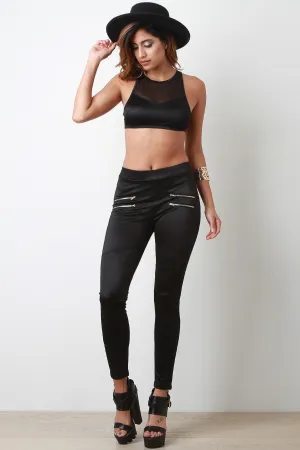 Athleisure Sheer Racerback Crop Top