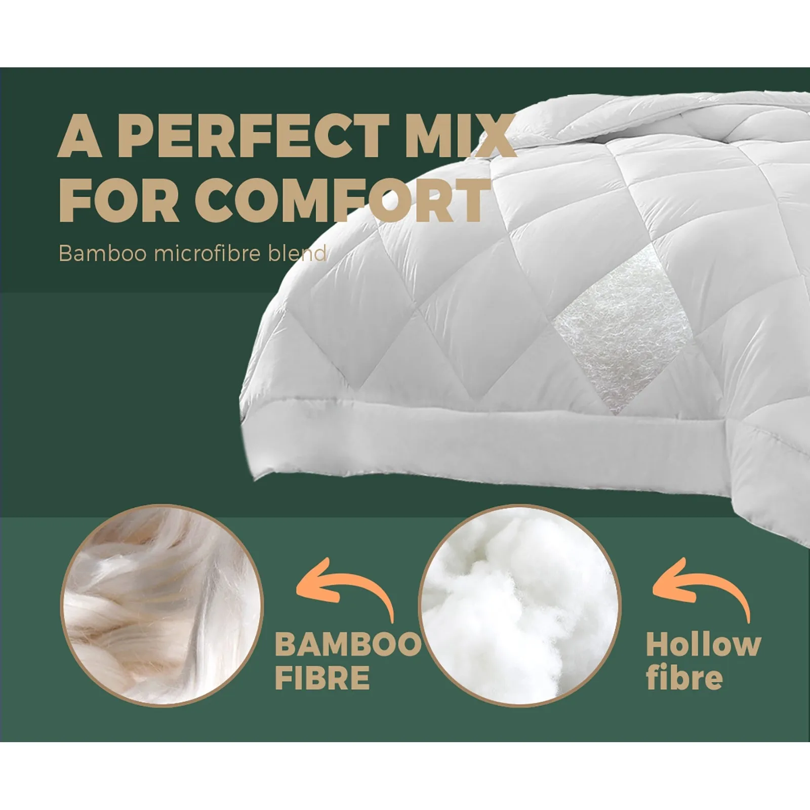 Bedra Microfibre Bamboo 800GSM Duvet Cover Donna Duvet Blanket King All Season