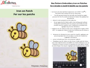 Bee Patches on Iron (2 Piece per Pack)