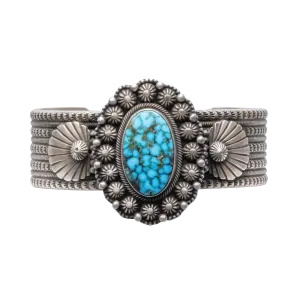 Birdseye Kingman Turquoise Cuff | M&R Calladitto