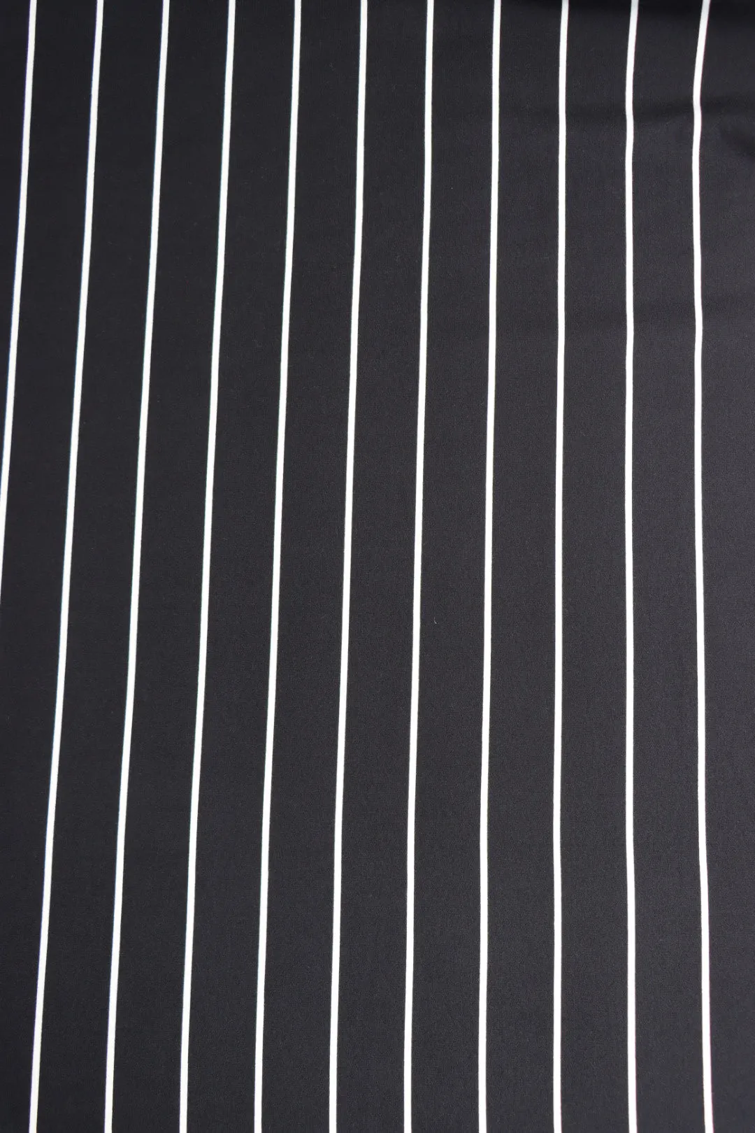 Black & Ivory Vertical Stripe Double Brushed Poly