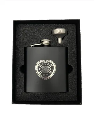 Black Crested Hip Flask