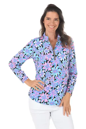 Bright Bouquet Cooling UPF50  Mock Neck Top