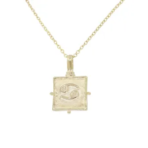 Cancer Zodiac Gold Necklace