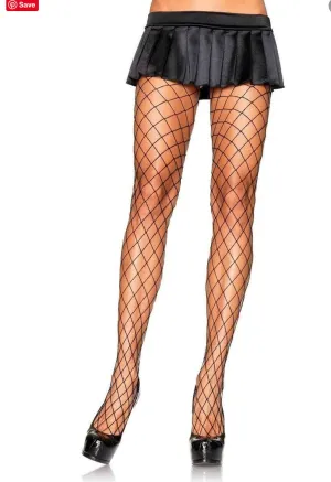 Diamond Net Tights in Black