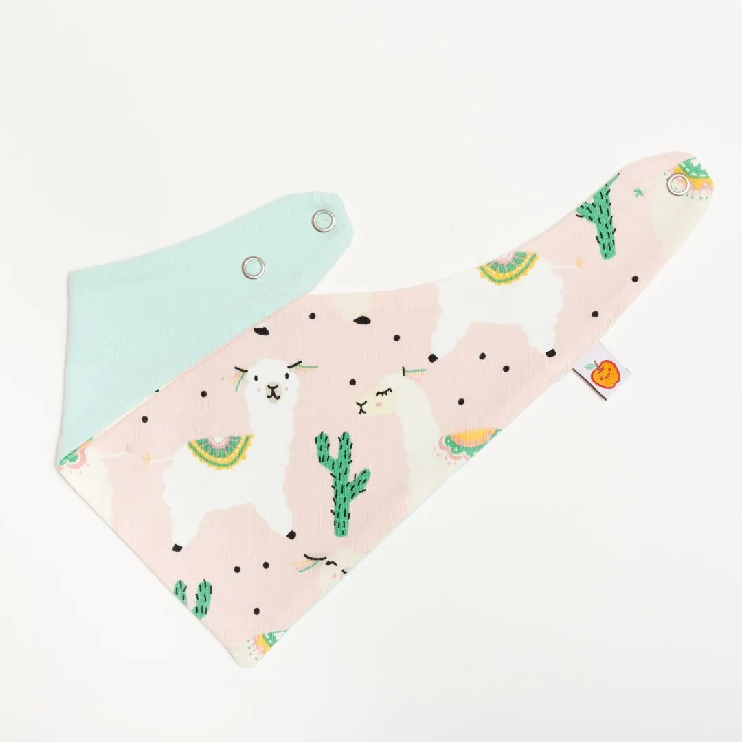 Dribble bib "Alpakas Pink/Spearmint"