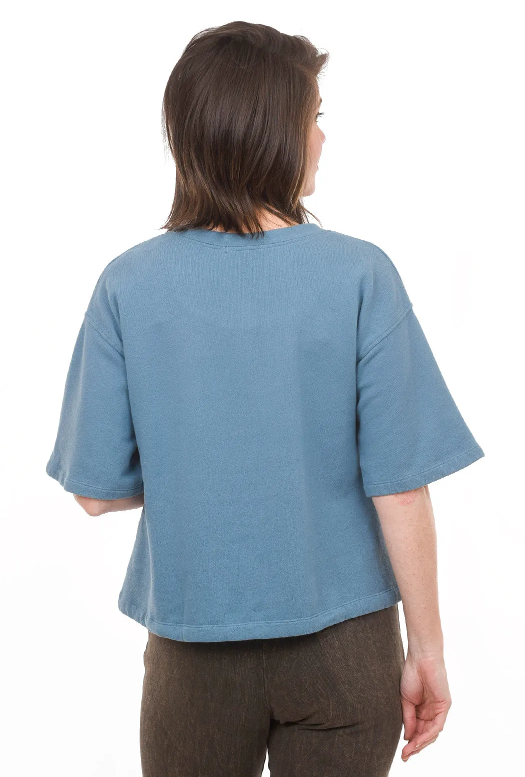 Fleece Drawstring Top, Blue Quartz