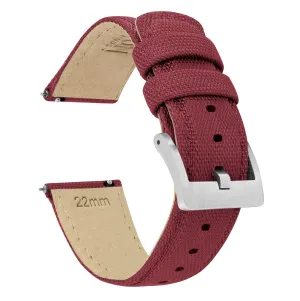 Fossil Q Sailcloth Quick Release Raspberry Red Watch Band