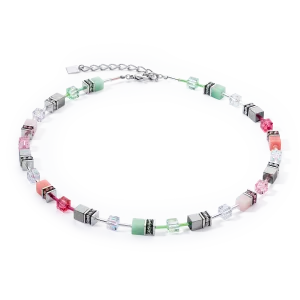 GeoCUBE® Iconic necklace green-pink