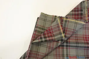 Grey Kilt Fabric | Grey Plaid Checker | Grey Tartan Fabric | 60" Wide | Poly Rayon Kilt | Decor, Napkins, Scarves, Costumes, Blanket, Face Mask, Kilt |