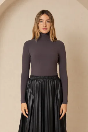 Grey Ribbed Turtleneck