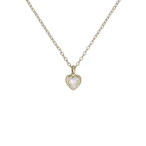 Hannela Crystal Heart Pendant Gold