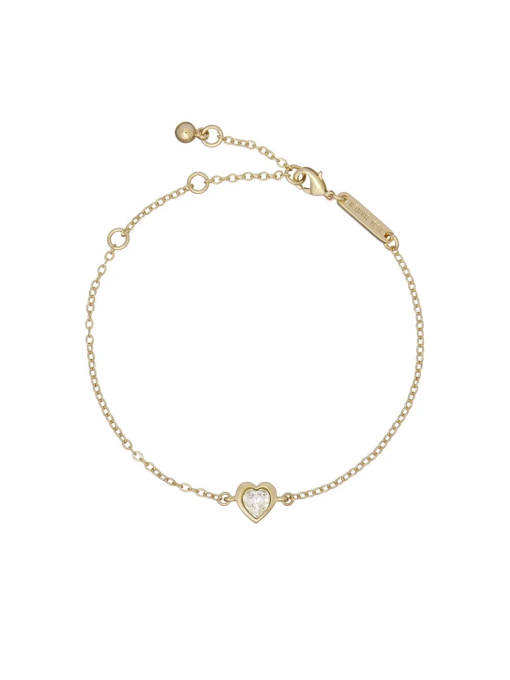 Hansa Crystal Heart Bracelet Gold