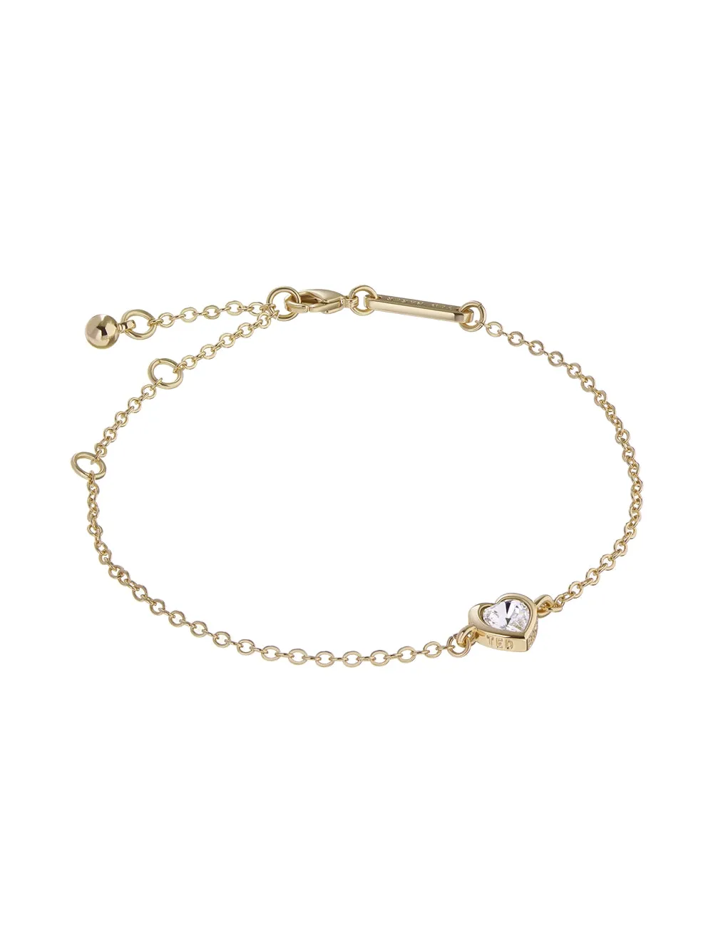 Hansa Crystal Heart Bracelet Gold