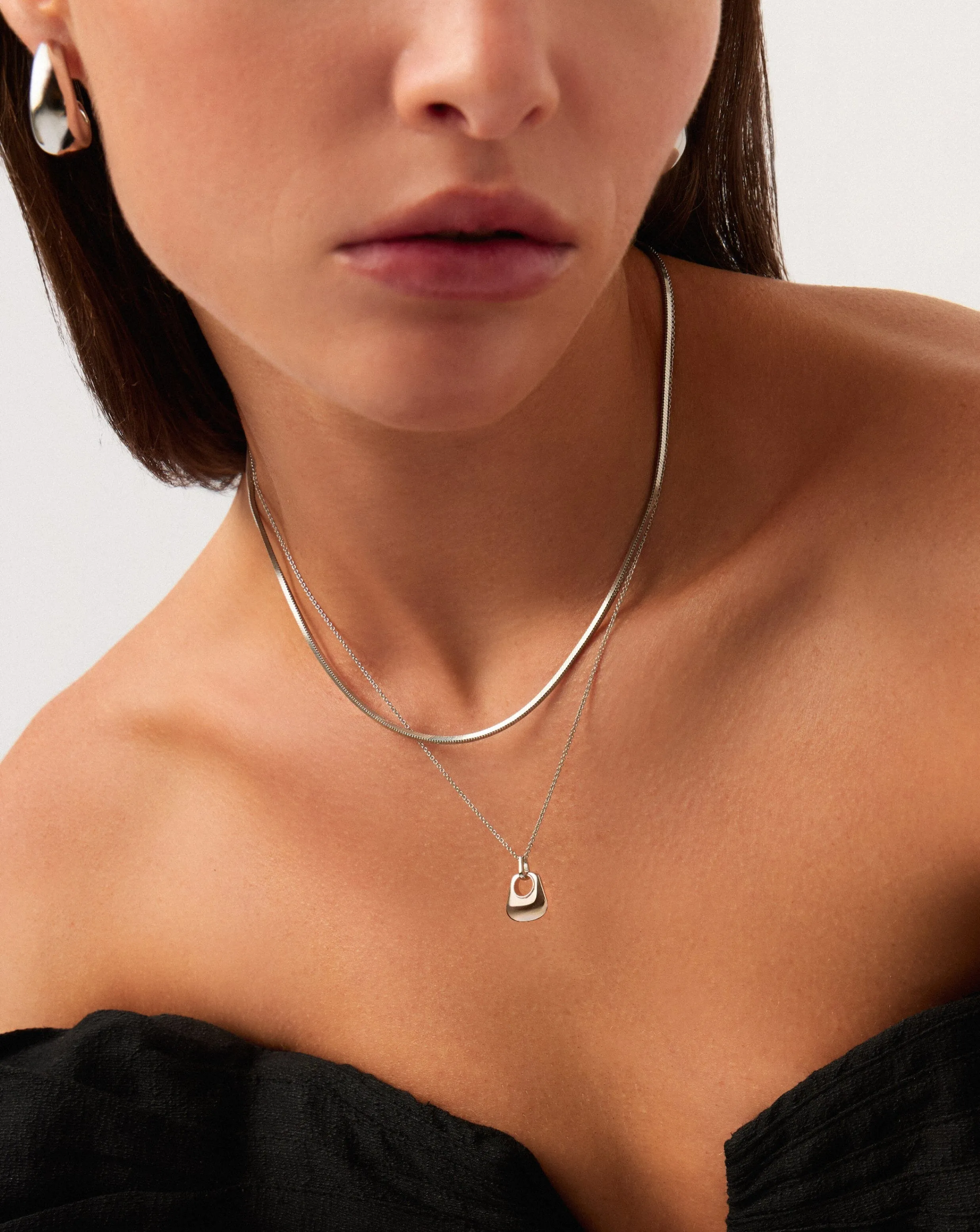 Hera Ridge Mini Pendant Necklace | Silver Plated