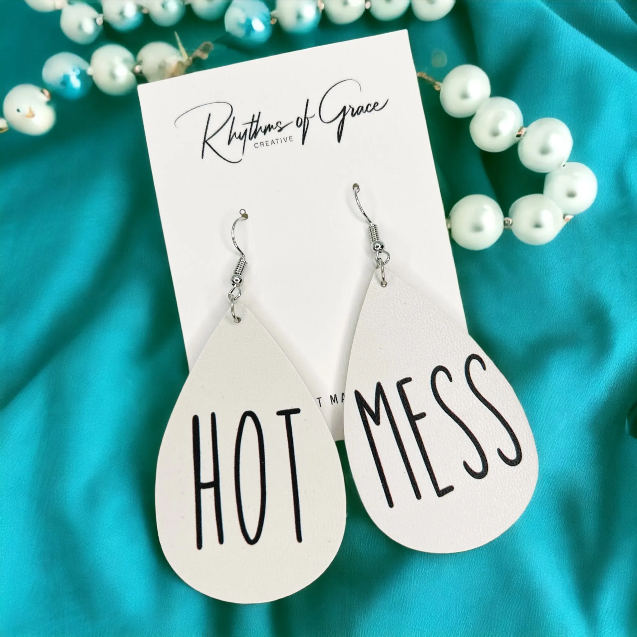 Hot Mess Earrings - Mom Earrings, Funny Earrings, Sassy Accessories, Hot Mess Accessories