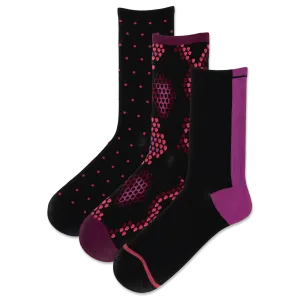 HOTSOX Women's Snake Dot Crew Sock 3 Pack