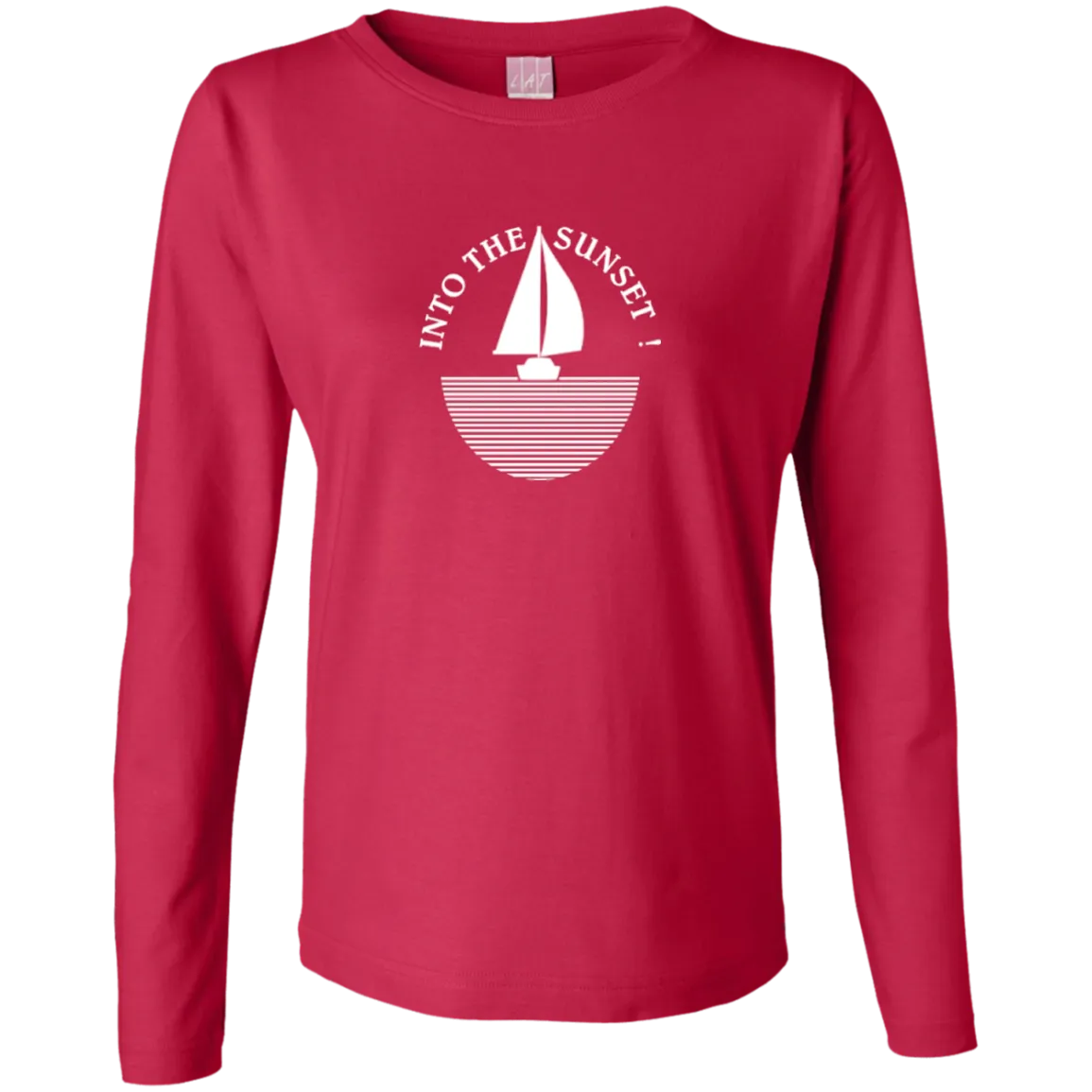 Into The Sunset - White on Ladies Long Sleeve Cotton TShirt