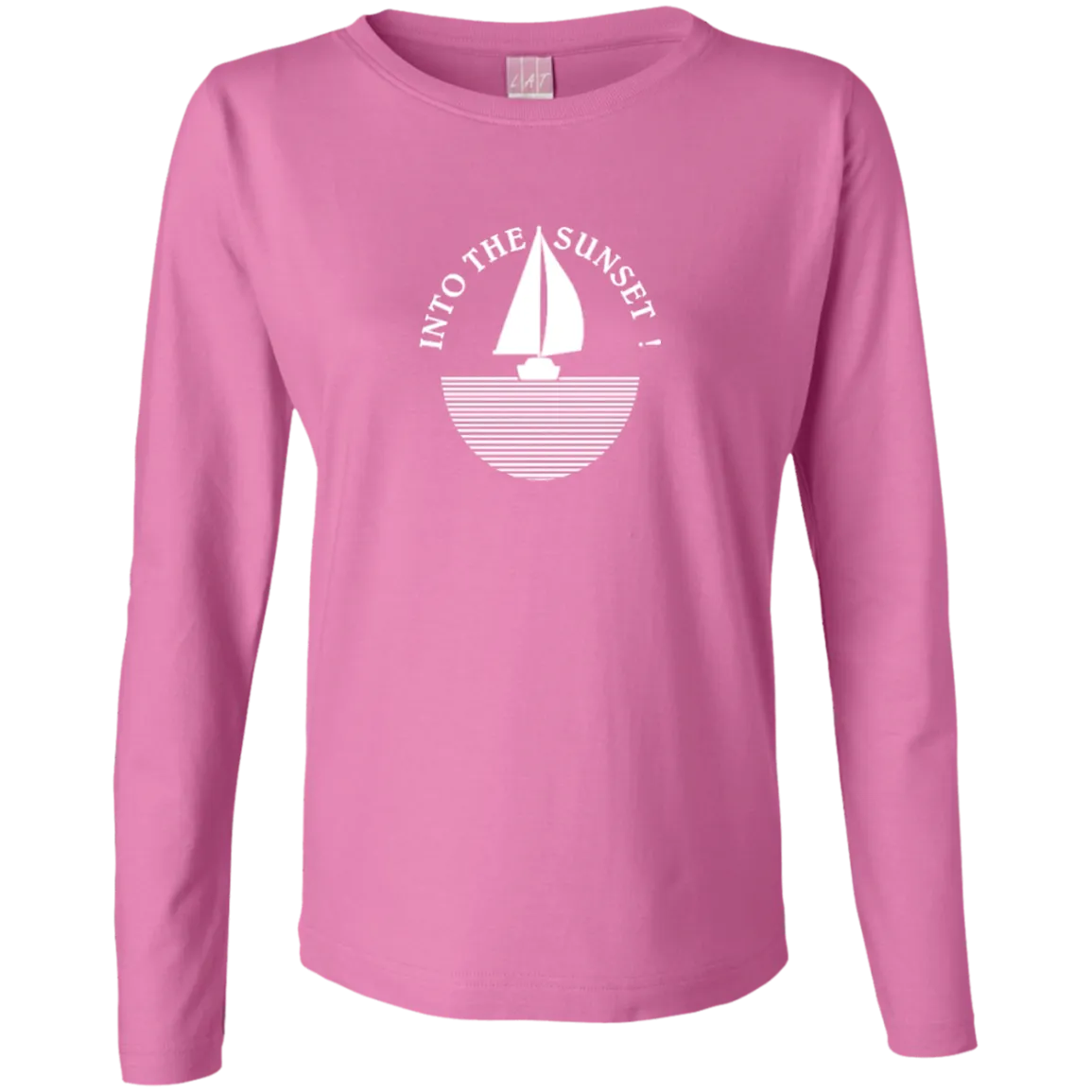 Into The Sunset - White on Ladies Long Sleeve Cotton TShirt