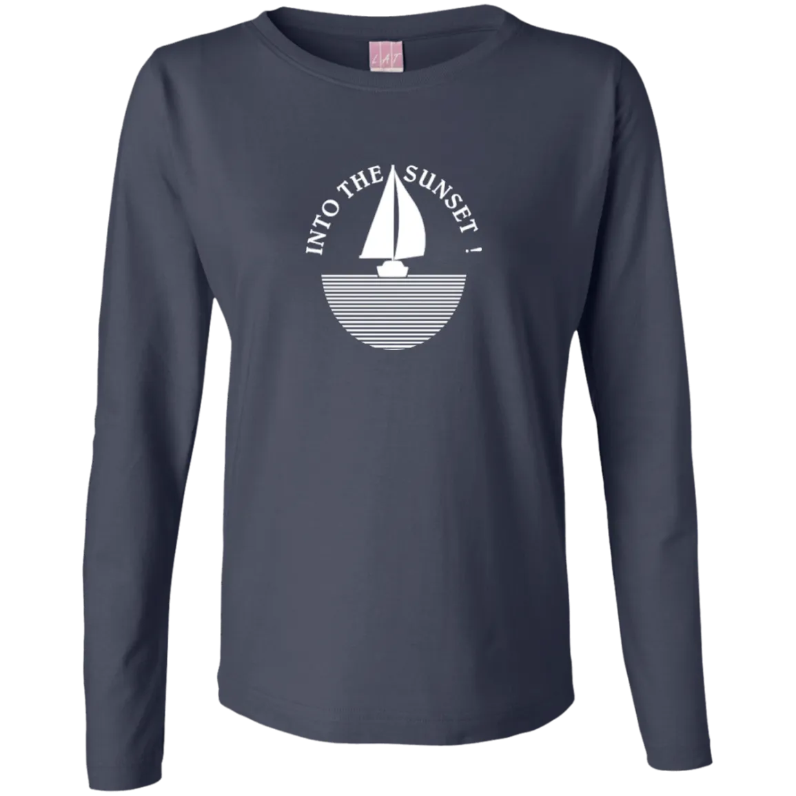 Into The Sunset - White on Ladies Long Sleeve Cotton TShirt