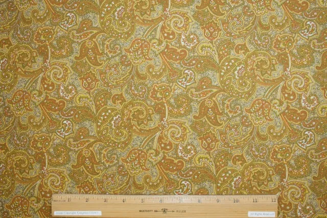 Japanese Paisley Cotton Shirt-weight - Gold Tones