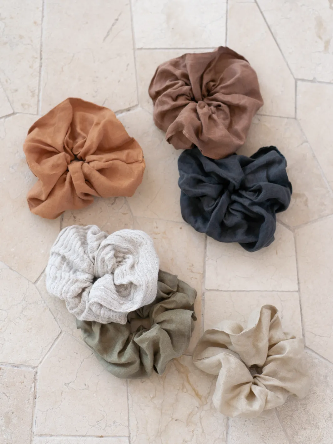 Jumbo Linen Scrunchie Flax