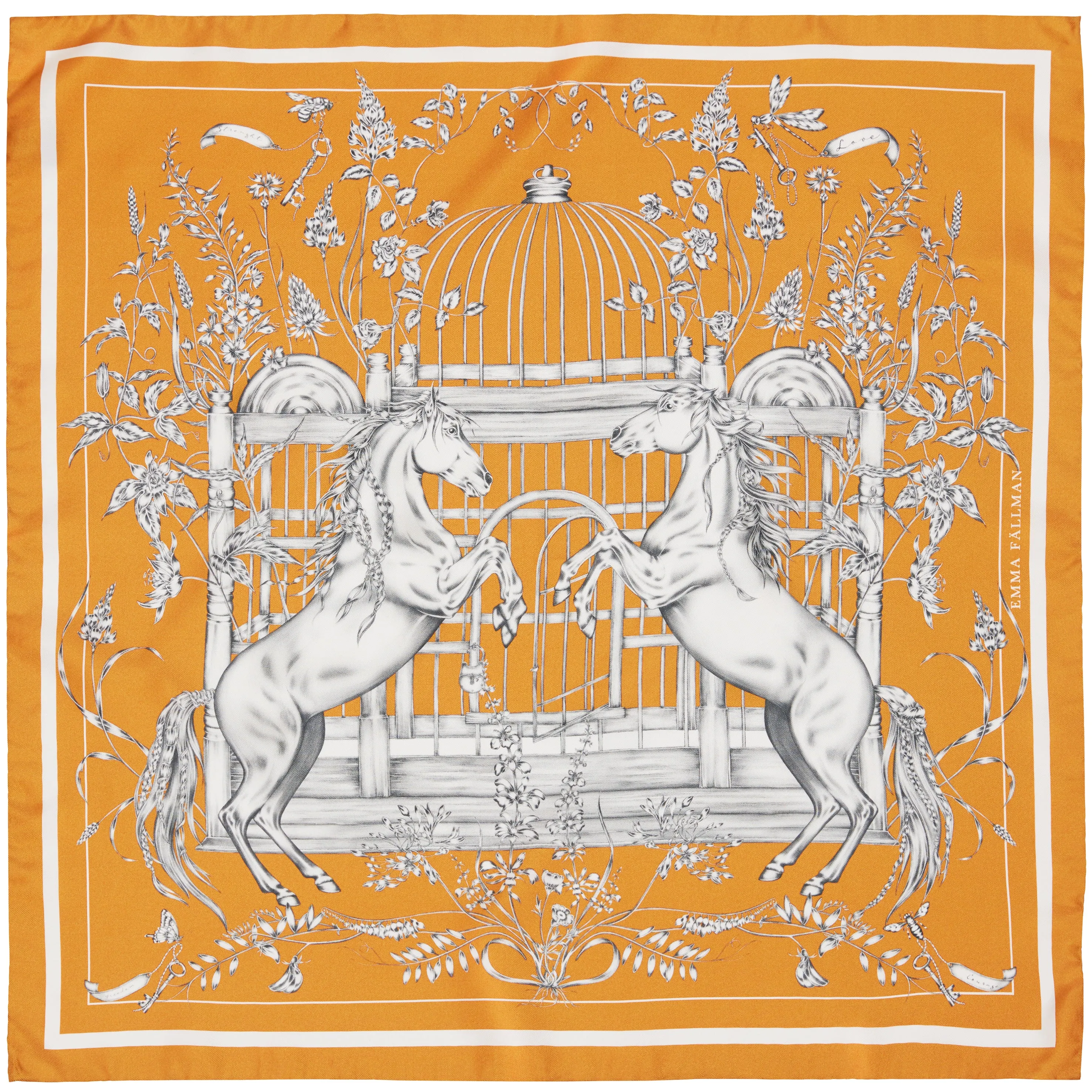 La Femme Mini Silk Scarf Ochre