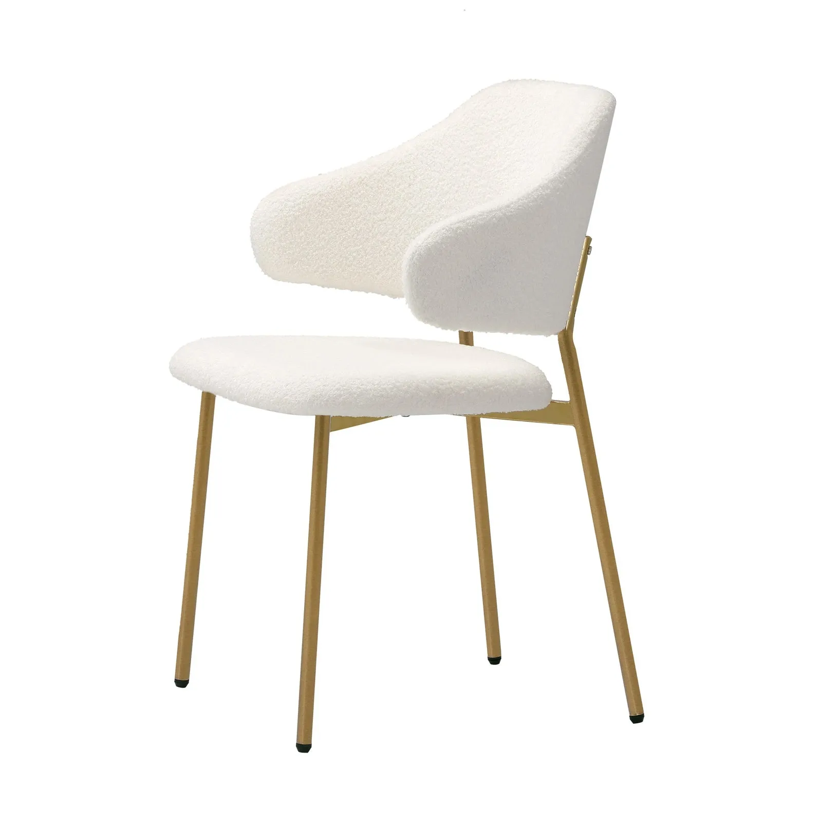 Oikiture 2x Dining Chair Accent Chairs Armchair Tub Armchairs Sherpa Gold&White