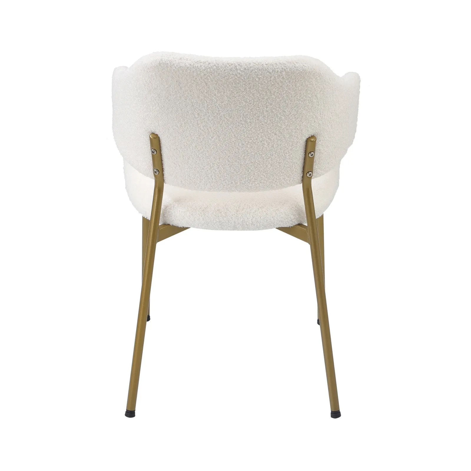 Oikiture 2x Dining Chair Accent Chairs Armchair Tub Armchairs Sherpa Gold&White