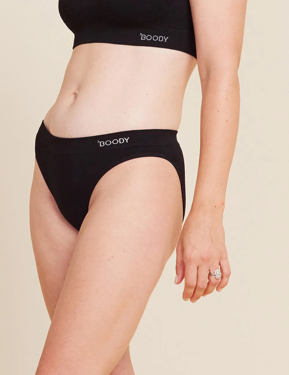 Period & Leak Proof Hipster Bikini, Light - Black