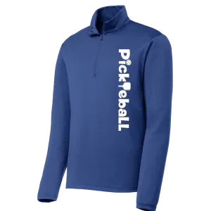 Pickleball (Horizontal) Customizable | Men's 1/4 Zip Long Sleeve Pullover Athletic Shirt | 100% Polyester