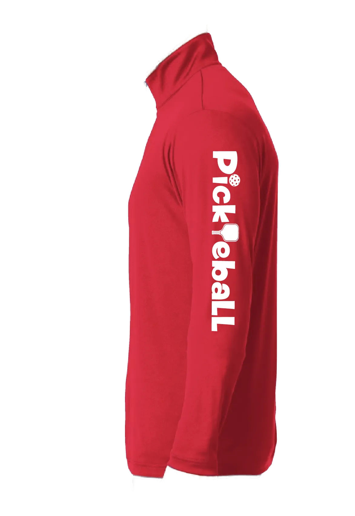 Pickleball (Horizontal) Customizable | Men's 1/4 Zip Long Sleeve Pullover Athletic Shirt | 100% Polyester