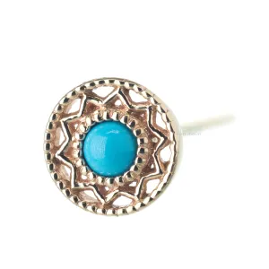 "Bandera" Nostril Screw in Gold with Turquoise