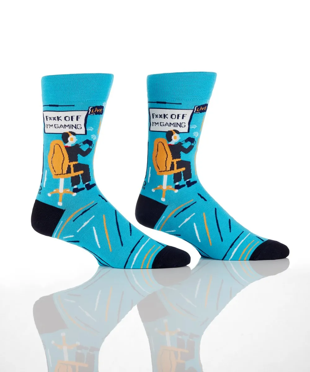 "Gaming" Cotton Dress Crew Socks by YO Sox-Large