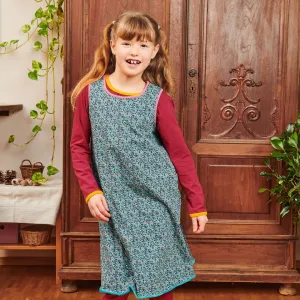 Reversible dress "Missy Flower | Nicki Pagoda Blue" - 98% organic cotton, 2% elastane