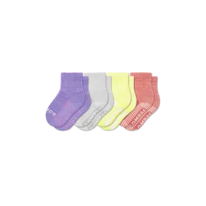 Toddler Two Tone Gripper Calf Sock 4-Pack