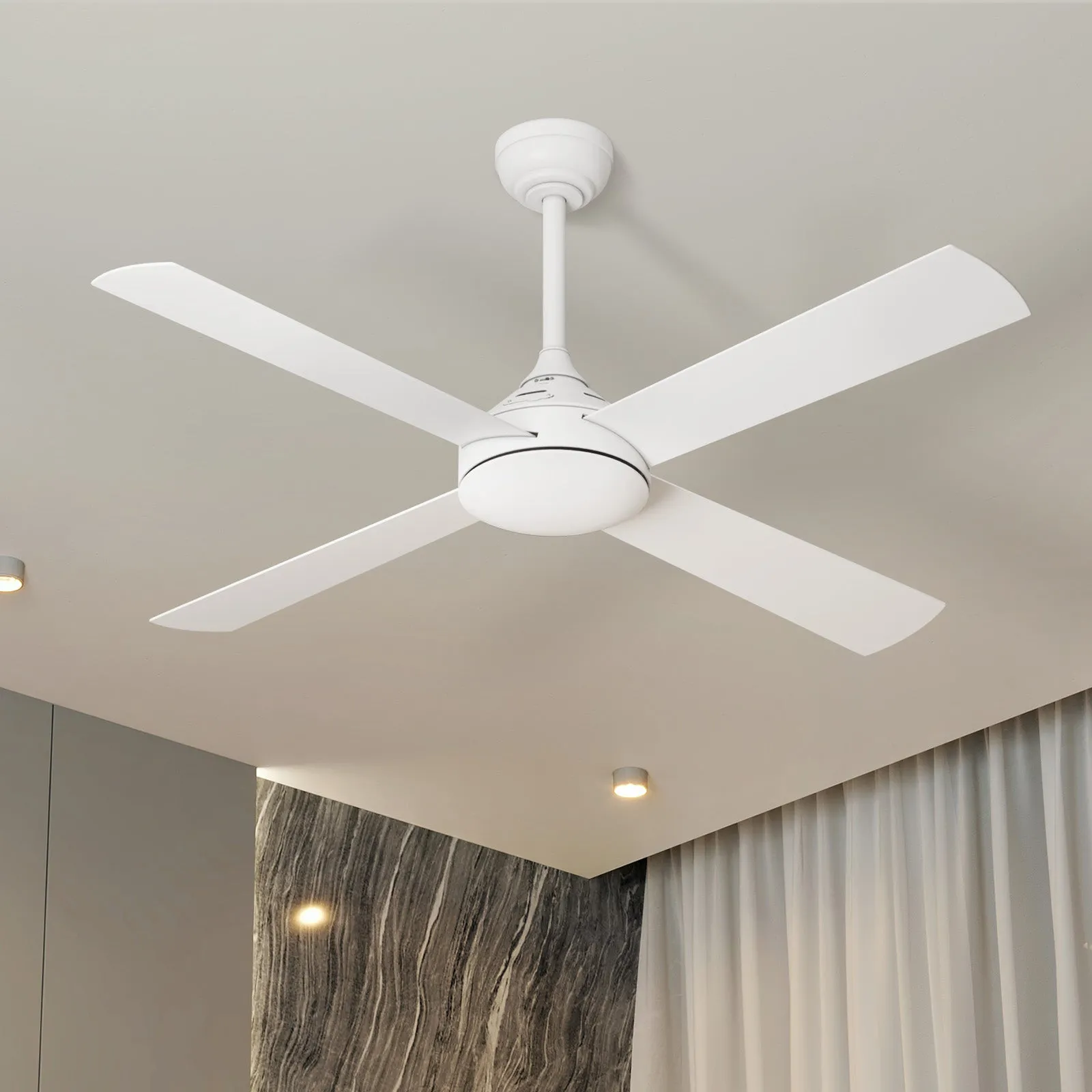 Vevare 52'' Ceiling Fan AC Motor with Remote Control Timer 4 Blades Fans White