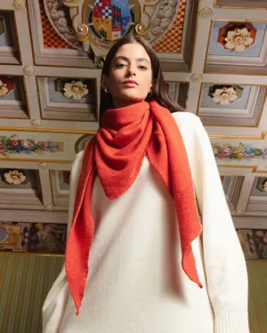 Women's Pure Cashmere Foulard Orange